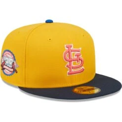 Men's St. Louis Cardinals New Era Gold/Azure 125th Anniversary Undervisor 59FIFTY Fitted Hat