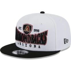 Men's Arizona Diamondbacks New Era White/Black Crest 9FIFTY Snapback Hat