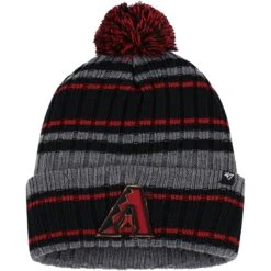Men's Arizona Diamondbacks '47 Gray/Black Rexford Cuffed Knit Hat With Pom