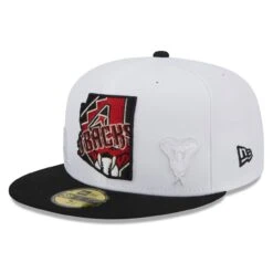 Men's Arizona Diamondbacks New Era White/Black State 59FIFTY Fitted Hat