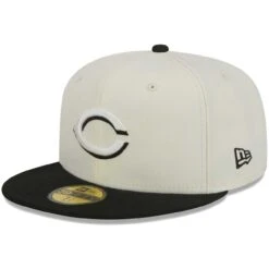 Men's Cincinnati Reds New Era Stone/Black Chrome 59FIFTY Fitted Hat
