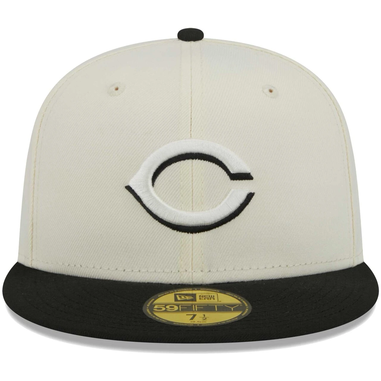 Men's Cincinnati Reds New Era Stone/Black Chrome 59FIFTY Fitted Hat - Image 2