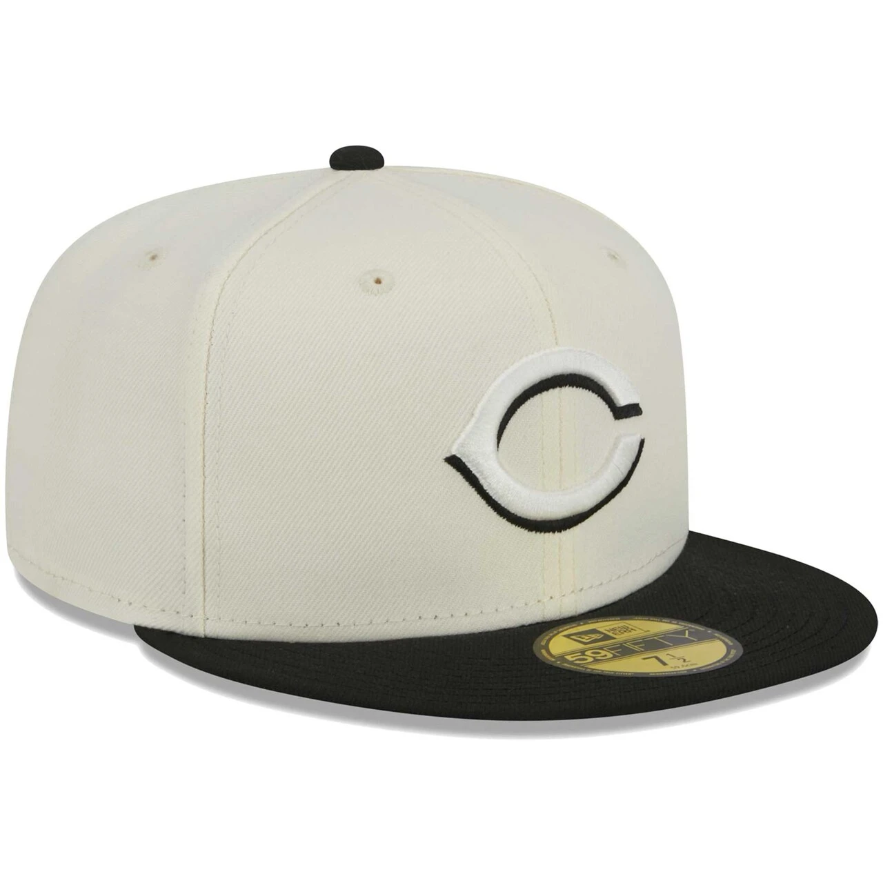 Men's Cincinnati Reds New Era Stone/Black Chrome 59FIFTY Fitted Hat - Image 3