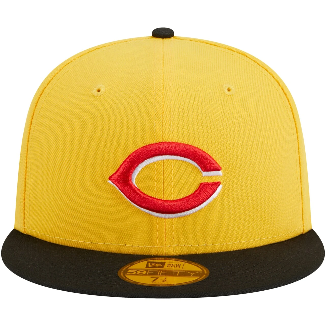 Men's Cincinnati Reds New Era Yellow/Black Grilled 59FIFTY Fitted Hat - Image 2