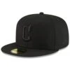 Men's Cleveland Guardians New Era Black/Black 59FIFTY Fitted Hat
