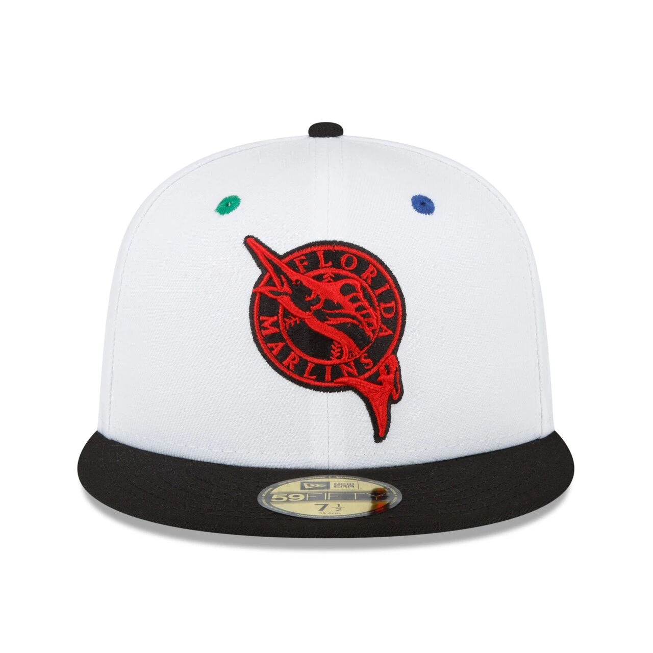 Men's Florida Marlins New Era White/Black 2003 World Series Champions Primary Eye 59FIFTY Fitted Hat - Image 2