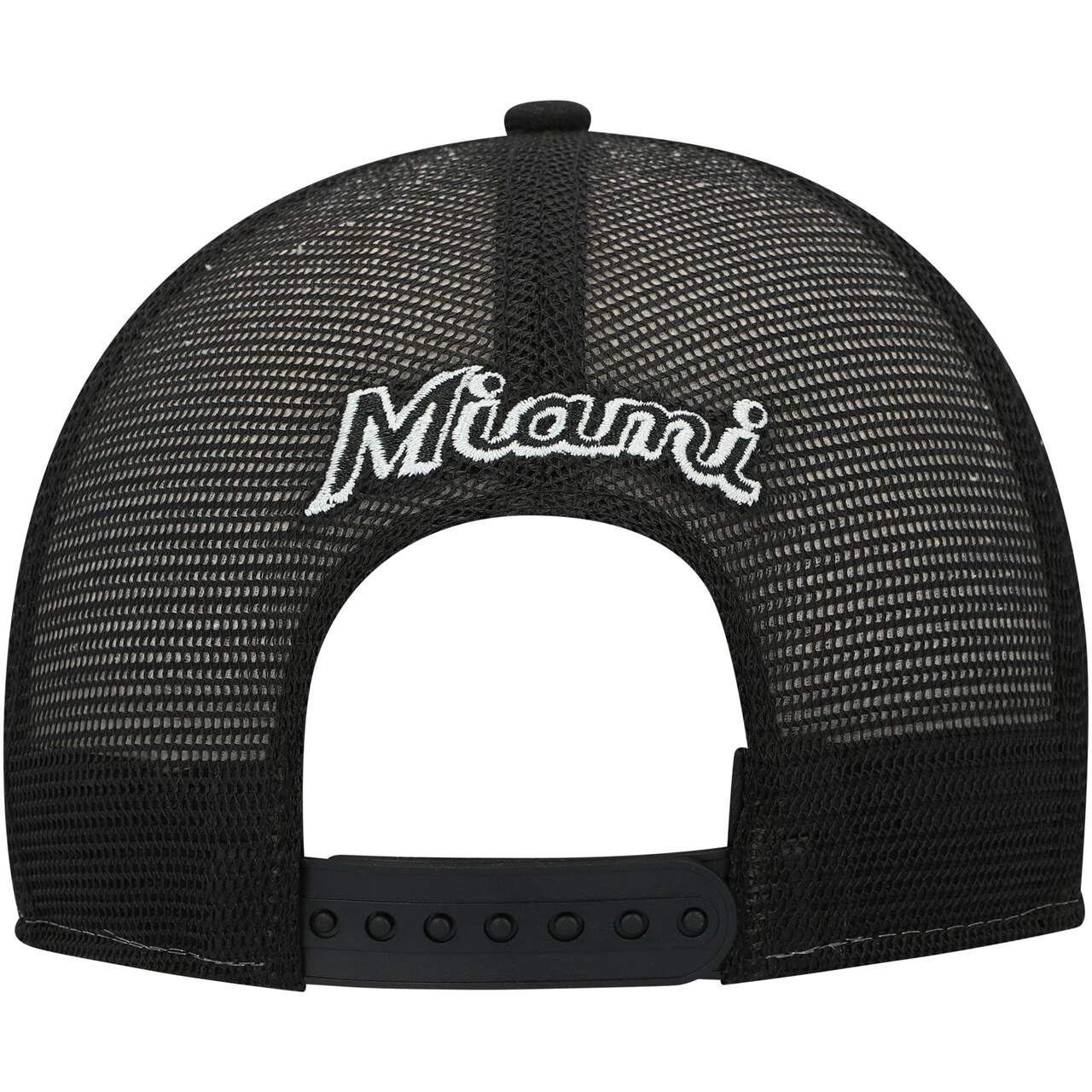 Men's Miami Marlins New Era White/Black 2022 Clubhouse Trucker 9FIFTY Snapback Hat - Image 4
