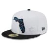 Men's Miami Marlins New Era White/Black State 59FIFTY Fitted Hat