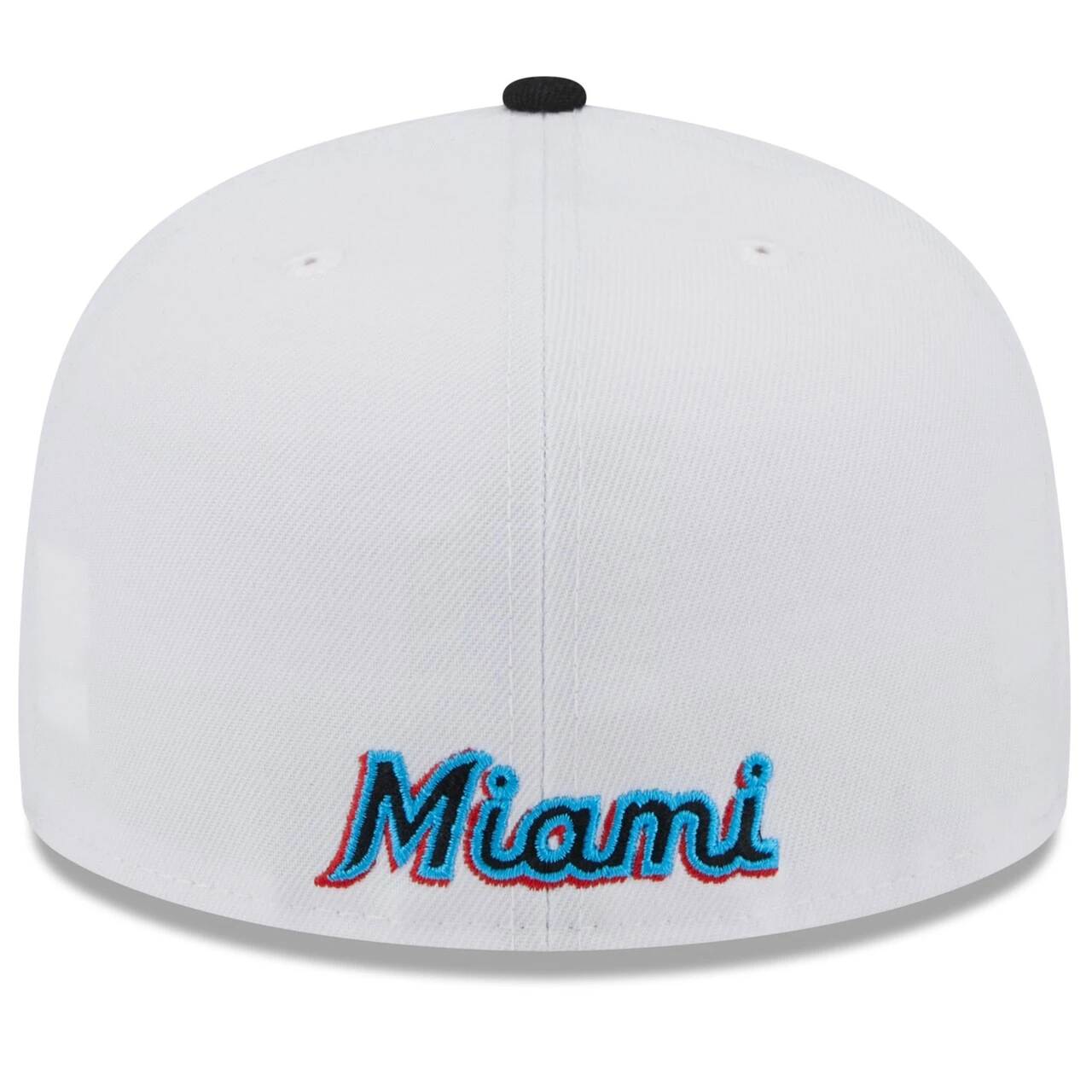 Men's Miami Marlins New Era White/Black State 59FIFTY Fitted Hat - Image 4