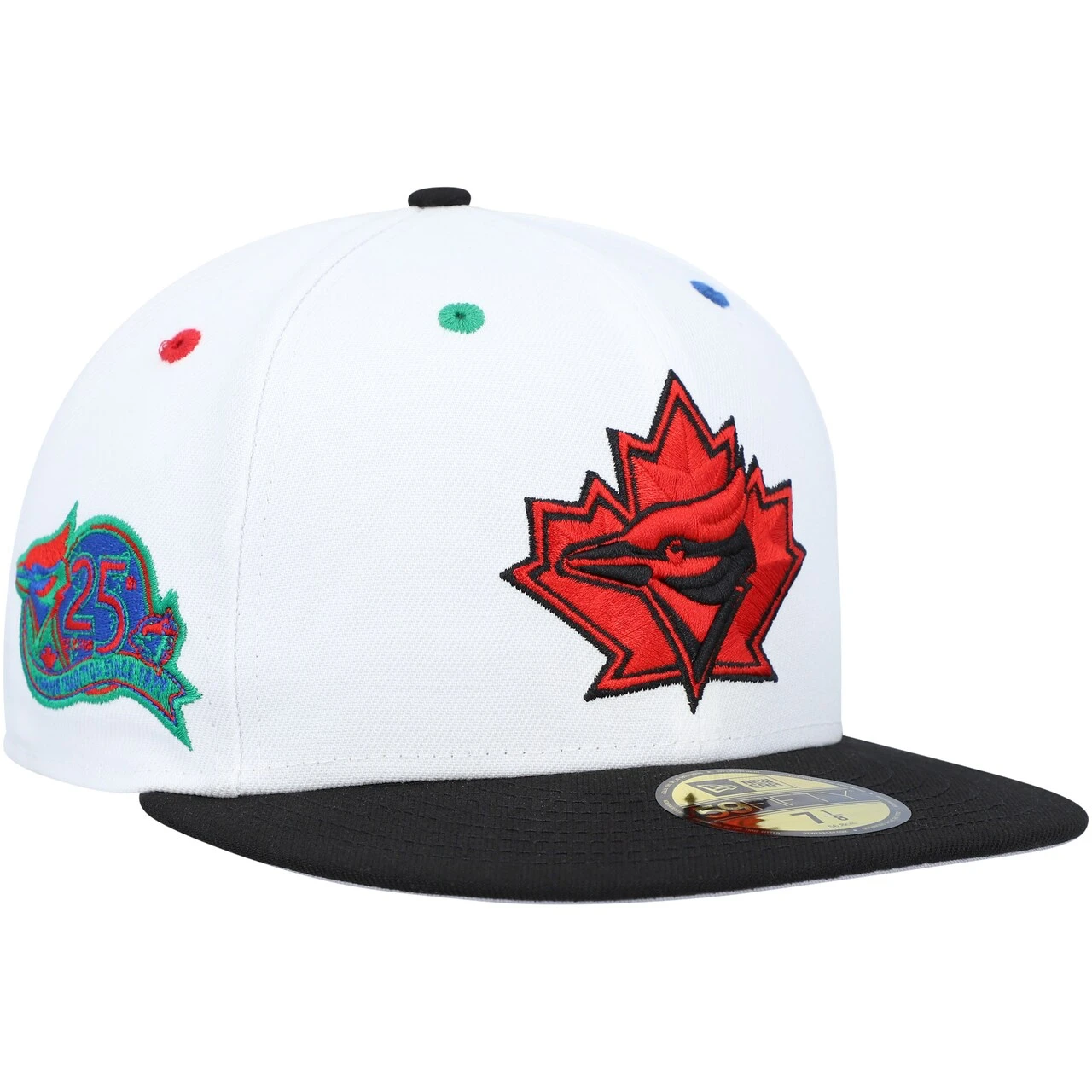 Men's Toronto Blue Jays New Era White/Black 25th Anniversary Primary Eye 59FIFTY Fitted Hat