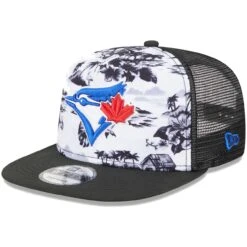 Men's Toronto Blue Jays New Era White/Black Vacay 2.0 A-Frame Trucker 9FIFTY Snapback Hat