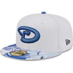 Men's Arizona Diamondbacks New Era White/Blue Flamingo 59FIFTY Fitted Hat