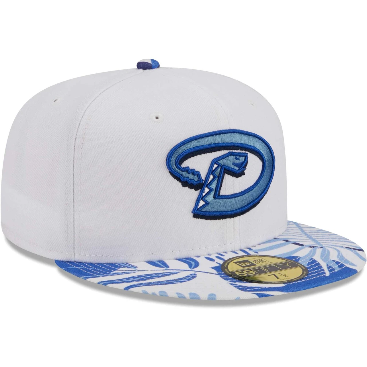 Men's Arizona Diamondbacks New Era White/Blue Flamingo 59FIFTY Fitted Hat - Image 3