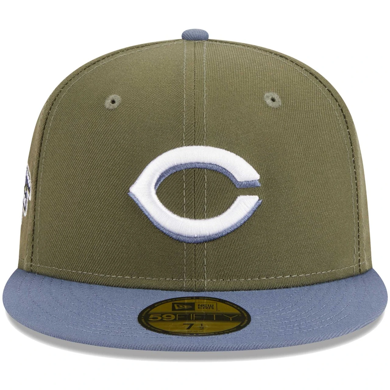 Men's Cincinnati Reds New Era Olive/Blue 59FIFTY Fitted Hat - Image 2
