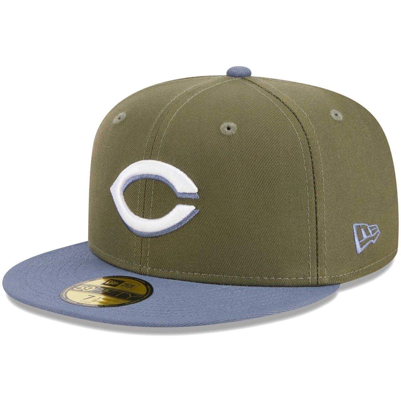 Men's Cincinnati Reds New Era Olive/Blue 59FIFTY Fitted Hat - Image 3