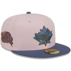 Men's Toronto Blue Jays New Era Pink/Blue Olive Undervisor 59FIFTY Fitted Hat
