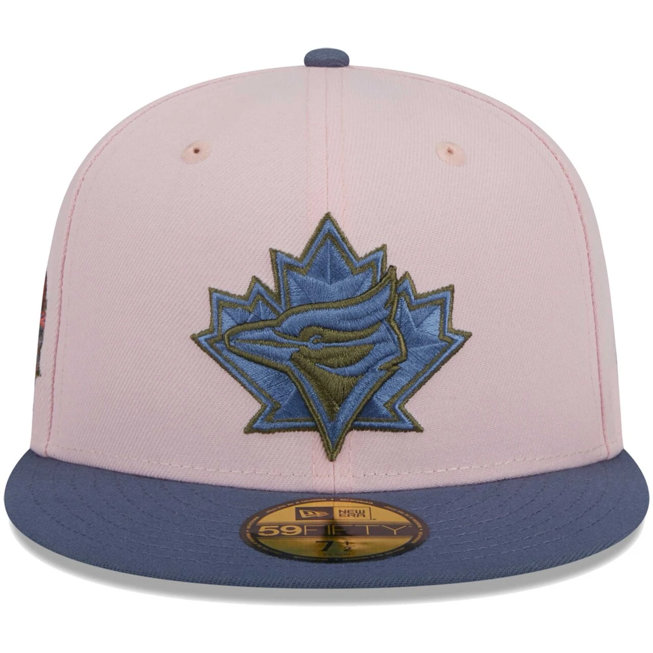 Men's Toronto Blue Jays New Era Pink/Blue Olive Undervisor 59FIFTY Fitted Hat - Image 2