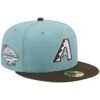 Men's Arizona Diamondbacks New Era Light Blue/Brown 2001 World Series Beach Kiss 59FIFTY Fitted Hat
