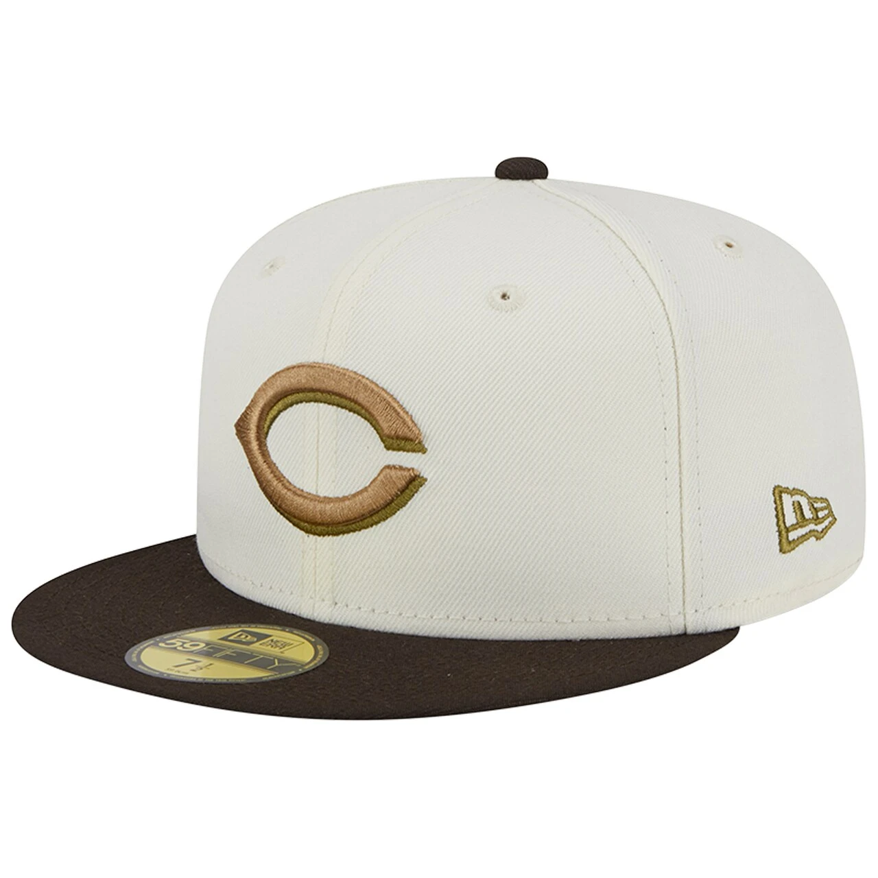Men's Cincinnati Reds New Era White/Brown 150th Team Anniversary 59FIFTY Fitted Hat - Image 3