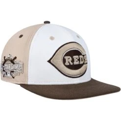 Men's Cincinnati Reds Pro Standard White/Brown Chocolate Ice Cream Drip Snapback Hat