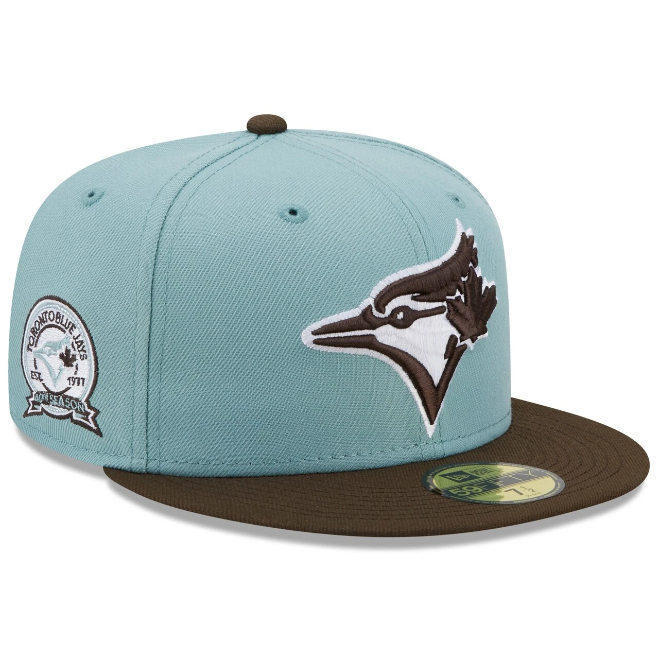 Men's Toronto Blue Jays New Era Light Blue/Brown 40th Anniversary Beach Kiss 59FIFTY Fitted Hat