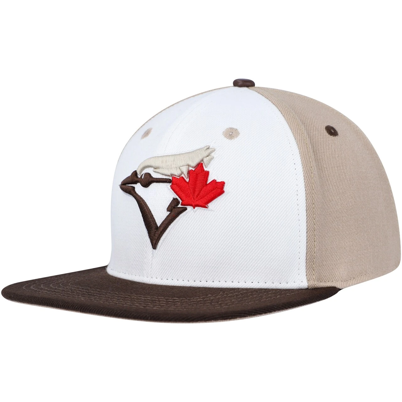 Men's Toronto Blue Jays Pro Standard White/Brown Chocolate Ice Cream Drip Snapback Hat - Image 3