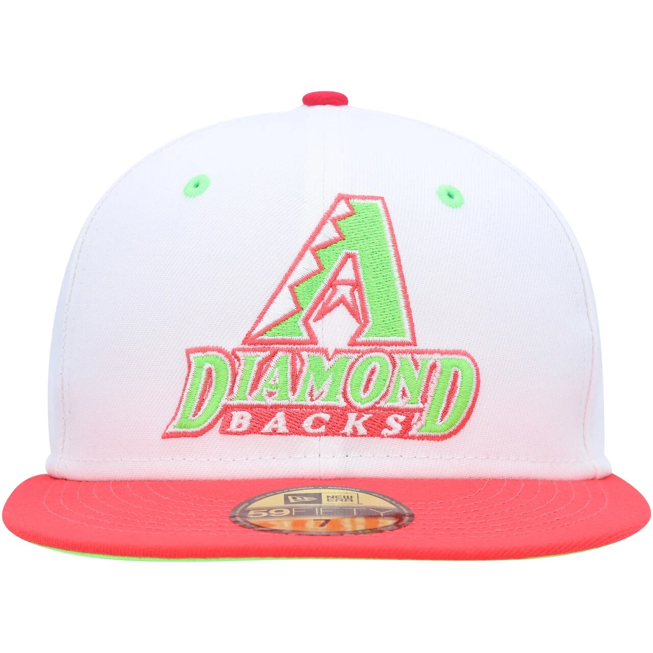 Men's Arizona Diamondbacks New Era White/Coral 1998 Inaugural Season Strawberry Lolli 59FIFTY Fitted Hat - Image 2