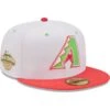 Men's Arizona Diamondbacks New Era White/Coral 2001 World Series Strawberry Lolli 59FIFTY Fitted Hat