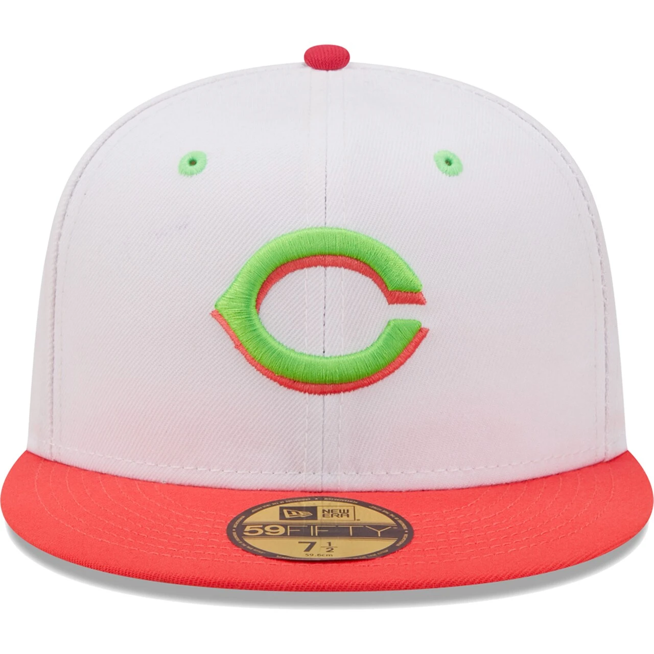 Men's Cincinnati Reds New Era White/Coral 1990 World Series Strawberry Lolli 59FIFTY Fitted Hat - Image 2