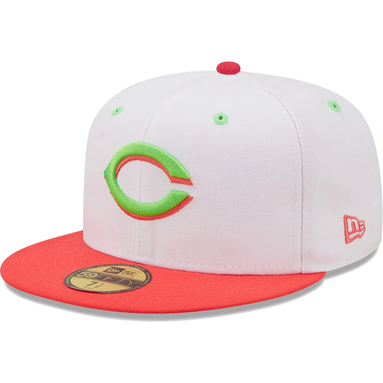 Men's Cincinnati Reds New Era White/Coral 1990 World Series Strawberry Lolli 59FIFTY Fitted Hat - Image 3