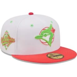 Men's Toronto Blue Jays New Era White/Coral 1992 World Series Strawberry Lolli 59FIFTY Fitted Hat