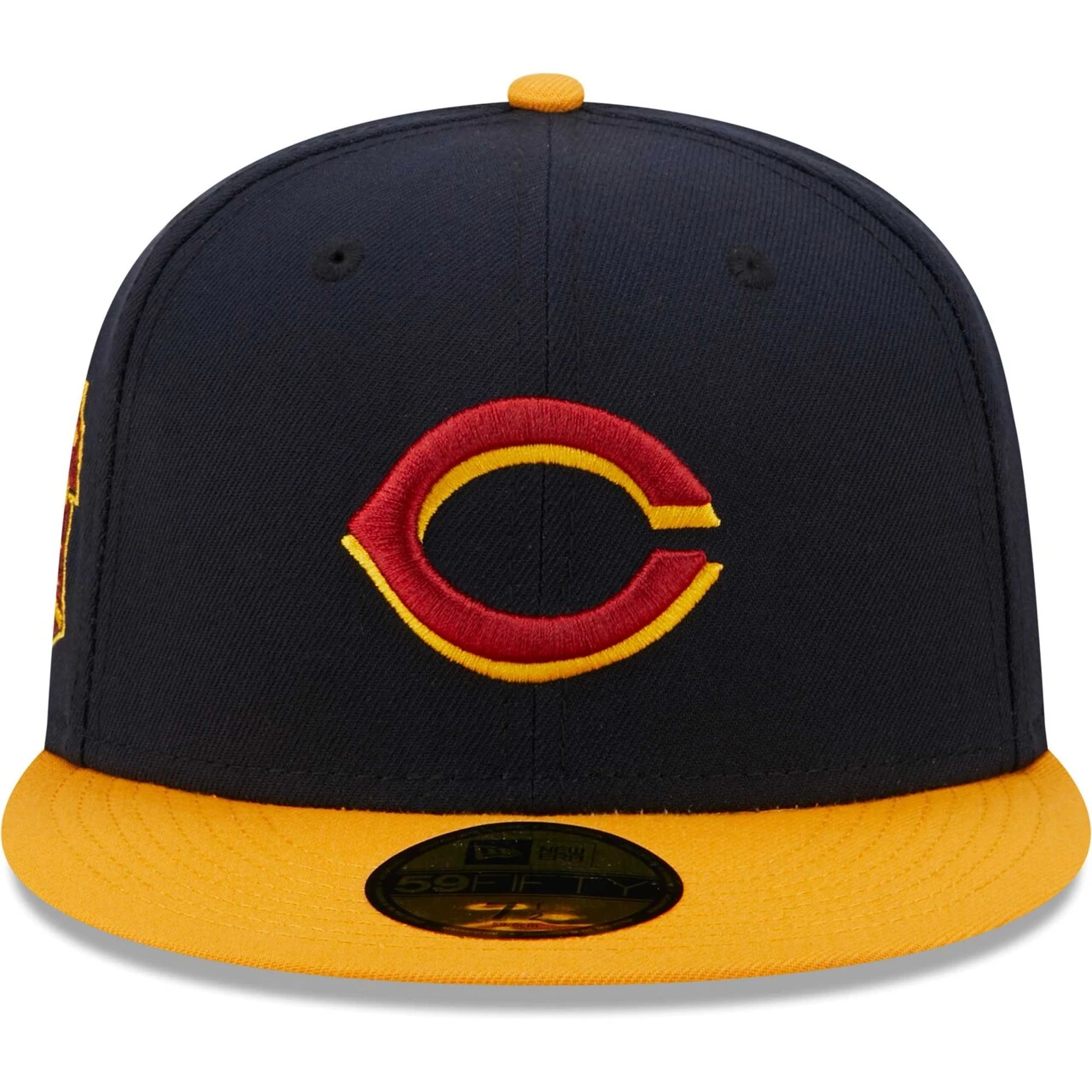 Men's Cincinnati Reds New Era Navy/Gold Primary Logo 59FIFTY Fitted Hat - Image 2