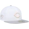 Men's Cincinnati Reds New Era White/Gray 1990 World Series Side Patch Peach Undervisor 59FIFTY Fitted Hat