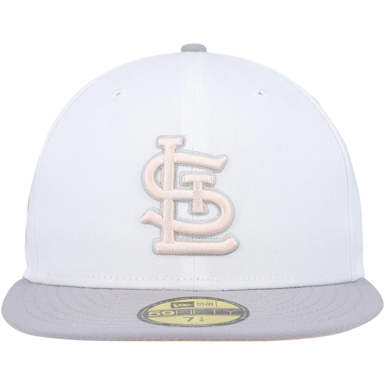 Men's St. Louis Cardinals New Era White/Gray 1982 World Series Side Patch Peach Undervisor 59FIFTY Fitted Hat - Image 2