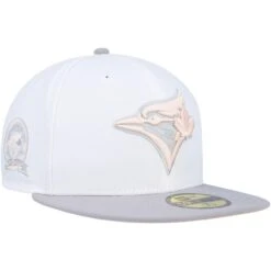 Men's Toronto Blue Jays New Era White/Gray 40th Anniversary Side Patch Peach Undervisor 59FIFTY Fitted Hat