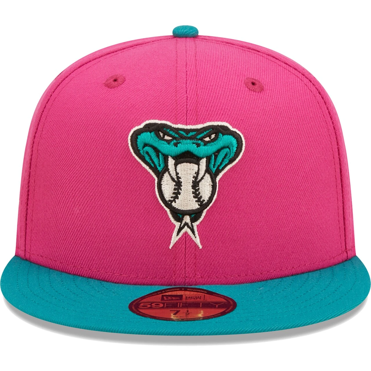 Men's Arizona Diamondbacks New Era Pink/Green Cooperstown Collection 2001 World Series Passion Forest 59FIFTY Fitted Hat - Image 2
