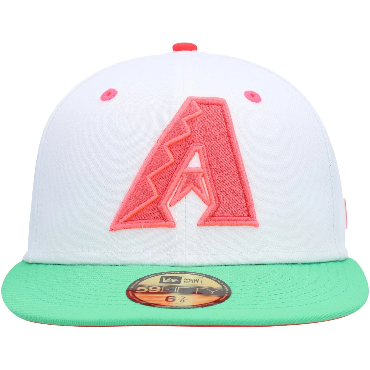 Men's Arizona Diamondbacks New Era White/Green Inaugural Season Watermelon Lolli 59FIFTY Fitted Hat - Image 2