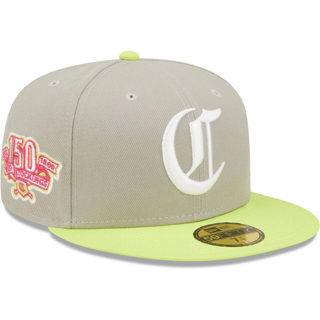 Men's Cincinnati Reds New Era Gray/Green 150th Anniversary Cyber 59FIFTY Fitted Hat
