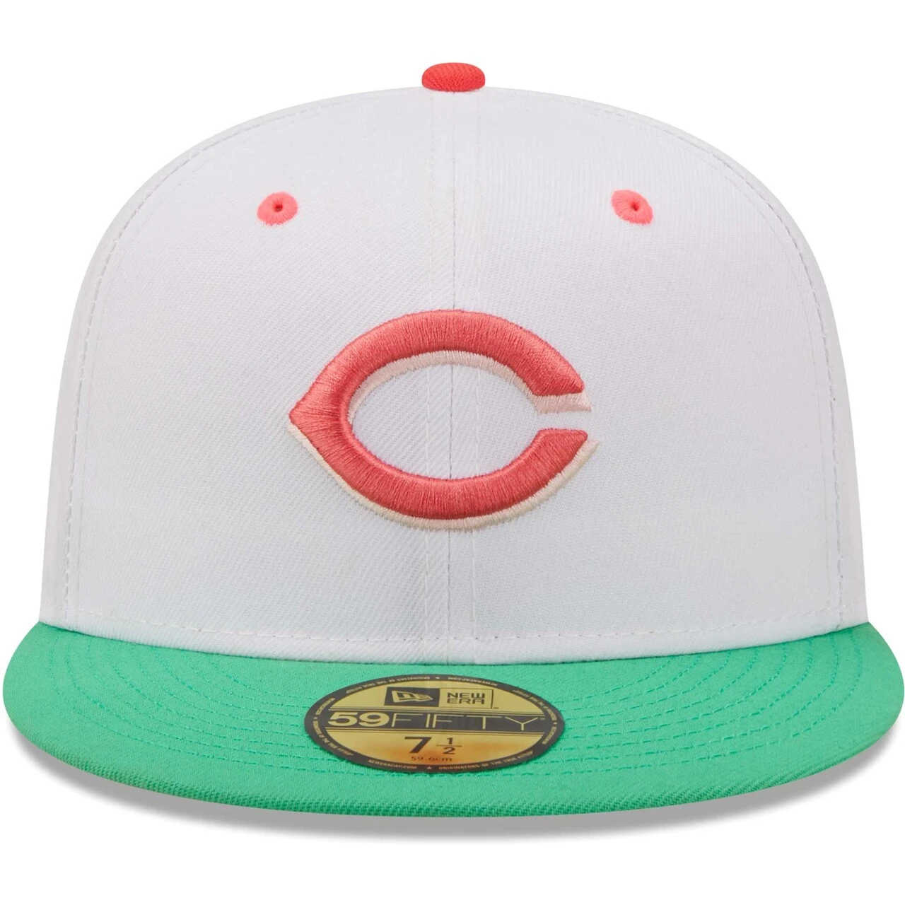 Men's Cincinnati Reds New Era White/Green Inaugural Season At Great American Ballpark Watermelon Lolli 59FIFTY Fitted Hat - Image 2