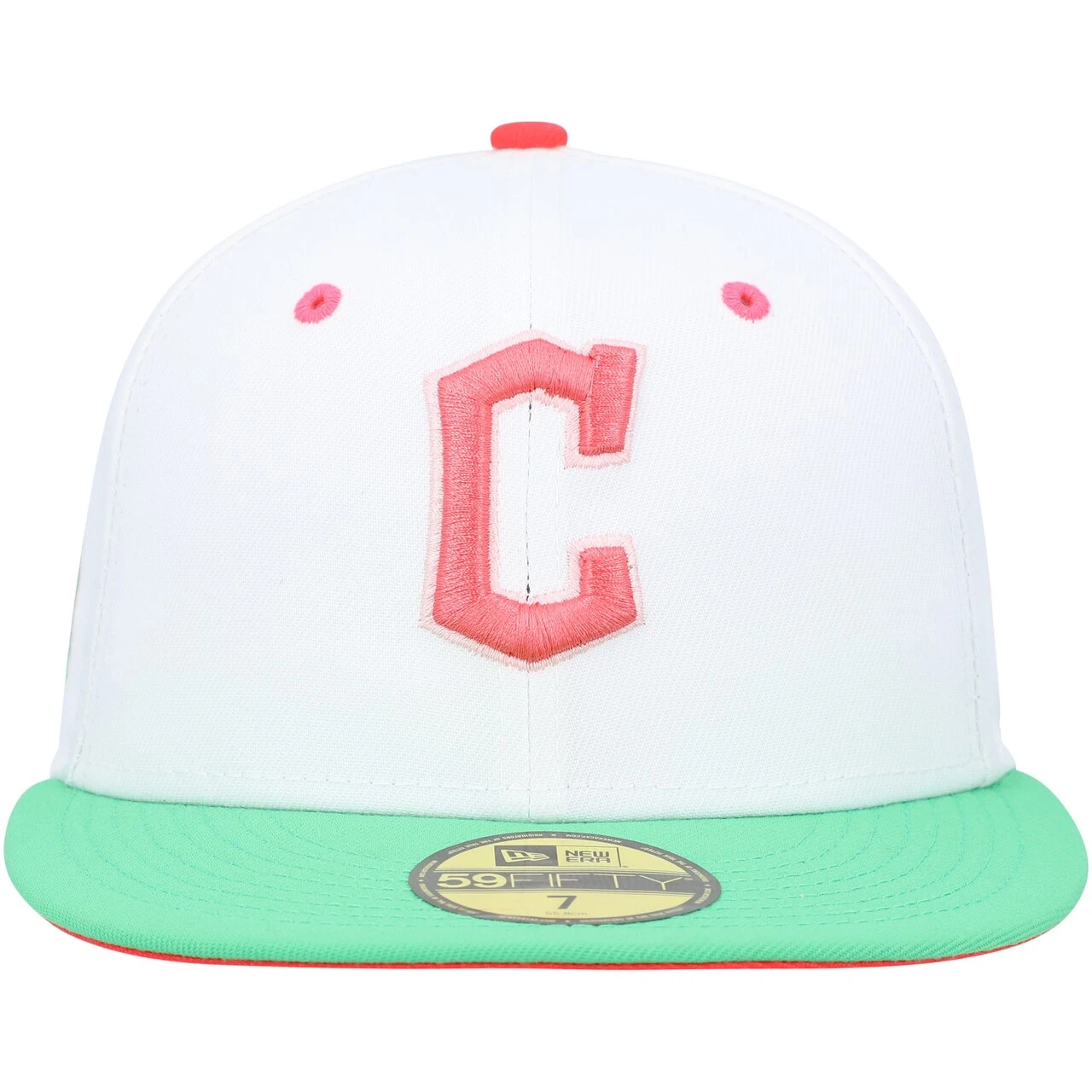 Men's Cleveland Guardians New Era White/Green Watermelon Lolli 59FIFTY Fitted Hat - Image 2