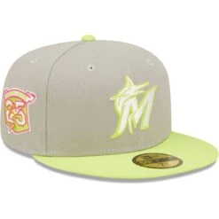 Men's Miami Marlins New Era Gray/Green 25th Anniversary Cyber 59FIFTY Fitted Hat
