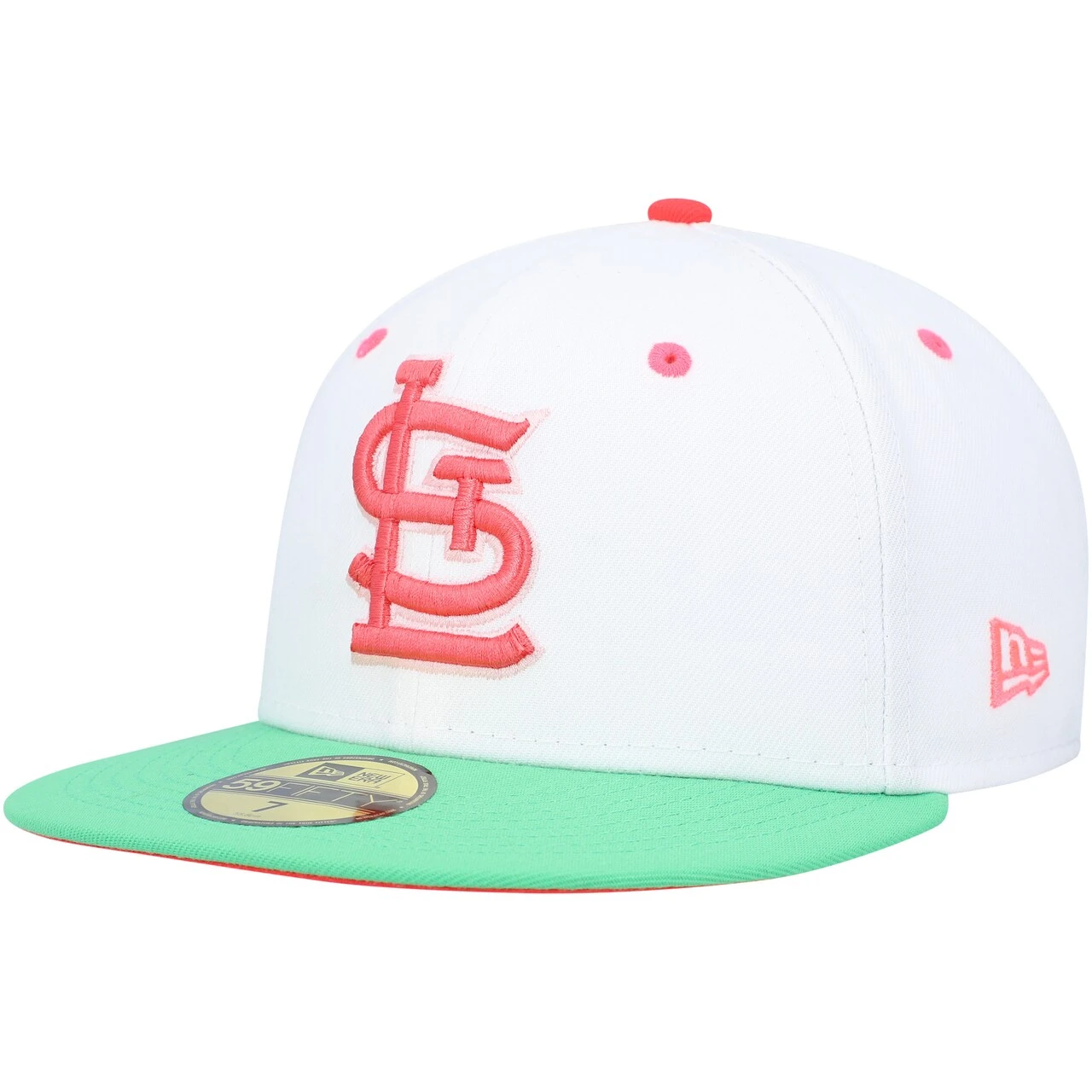 Men's St. Louis Cardinals New Era White/Green 2011 World Series Watermelon Lolli 59FIFTY Fitted Hat - Image 3