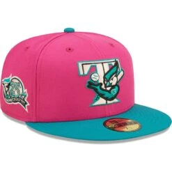 Men's Toronto Blue Jays New Era Pink/Green Cooperstown Collection 25th Anniversary Passion Forest 59FIFTY Fitted Hat