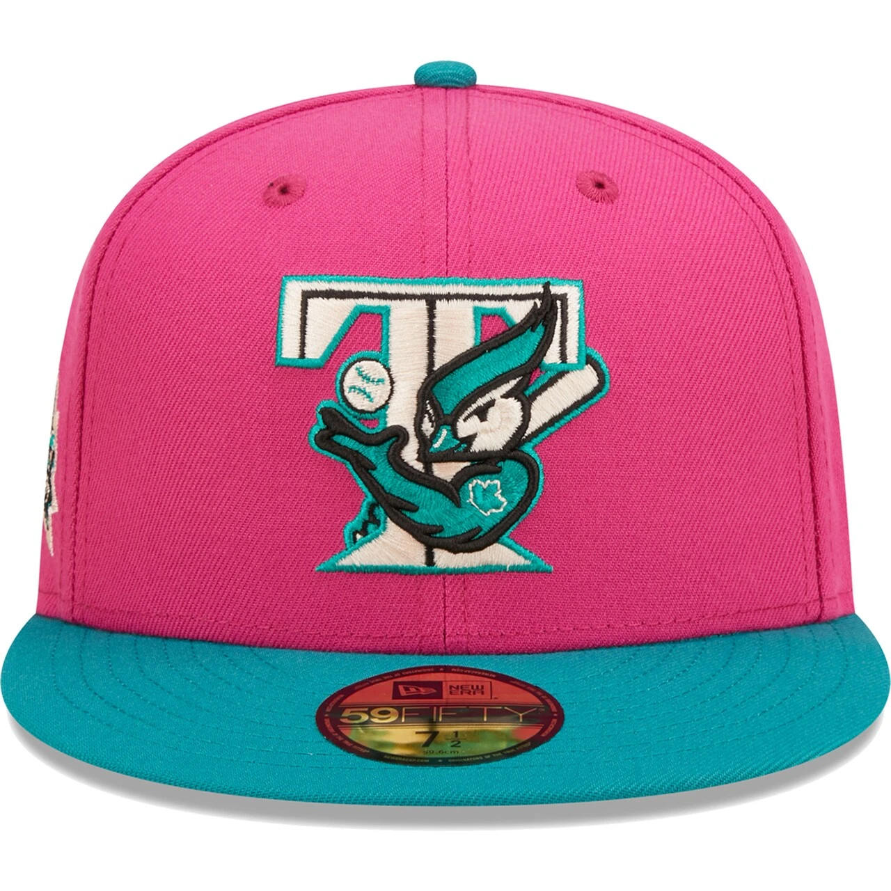 Men's Toronto Blue Jays New Era Pink/Green Cooperstown Collection 25th Anniversary Passion Forest 59FIFTY Fitted Hat - Image 2