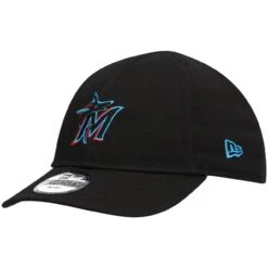 Infant Miami Marlins New Era Black My First 9TWENTY Team Flex Hat