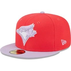 Men's Toronto Blue Jays New Era Red/Lavender Spring Color Two-Tone 59FIFTY Fitted Hat
