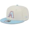 Men's Arizona Diamondbacks New Era Cream/Light Blue Spring Basic Two-Tone 9FIFTY Snapback Hat