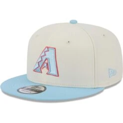 Men's Arizona Diamondbacks New Era Cream/Light Blue Spring Basic Two-Tone 9FIFTY Snapback Hat