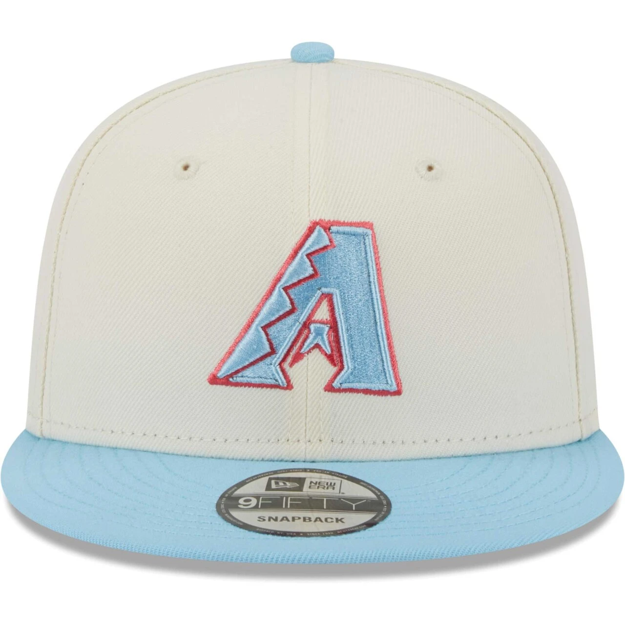 Men's Arizona Diamondbacks New Era Cream/Light Blue Spring Basic Two-Tone 9FIFTY Snapback Hat - Image 2