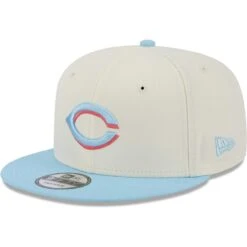 Men's Cincinnati Reds New Era Cream/Light Blue Spring Basic Two-Tone 9FIFTY Snapback Hat